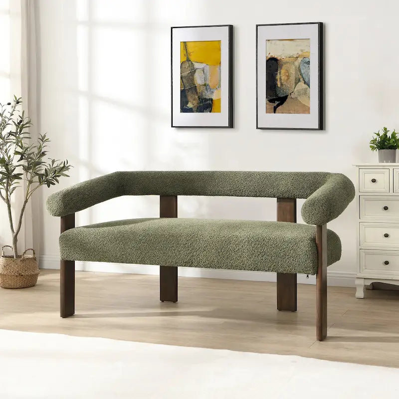 Loft Round armrest loveseat Rubber Wood by Christopher Knight Home