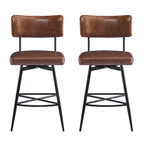 Roomfitters 26 taburetes de mostrador retro giratorios, juego de 2 sillas de bar de cuero PU con asiento acolchado y estructura de hierro