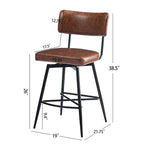 Roomfitters 26 taburetes de mostrador retro giratorios, juego de 2 sillas de bar de cuero PU con asiento acolchado y estructura de hierro