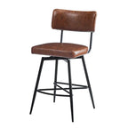 Roomfitters 26 taburetes de mostrador retro giratorios, juego de 2 sillas de bar de cuero PU con asiento acolchado y estructura de hierro