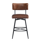 Roomfitters 26 taburetes de mostrador retro giratorios, juego de 2 sillas de bar de cuero PU con asiento acolchado y estructura de hierro