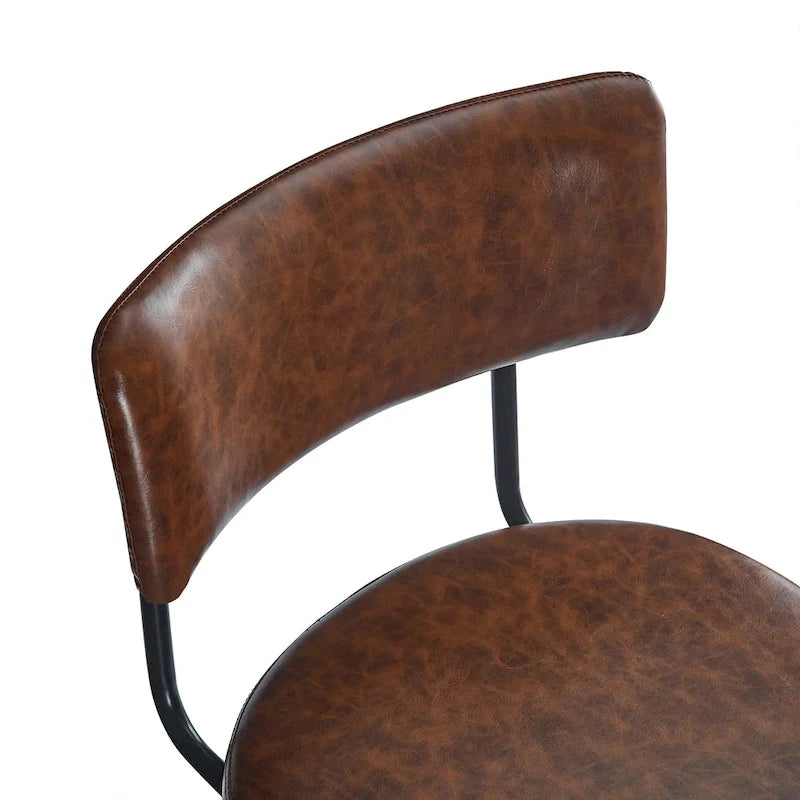 Roomfitters 26 taburetes de mostrador retro giratorios, juego de 2 sillas de bar de cuero PU con asiento acolchado y estructura de hierro