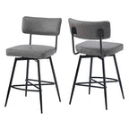 Roomfitters 26 taburetes de mostrador retro giratorios, juego de 2 sillas de bar de cuero PU con asiento acolchado y estructura de hierro