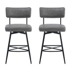 Roomfitters 26 taburetes de mostrador retro giratorios, juego de 2 sillas de bar de cuero PU con asiento acolchado y estructura de hierro