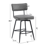 Roomfitters 26 taburetes de mostrador retro giratorios, juego de 2 sillas de bar de cuero PU con asiento acolchado y estructura de hierro