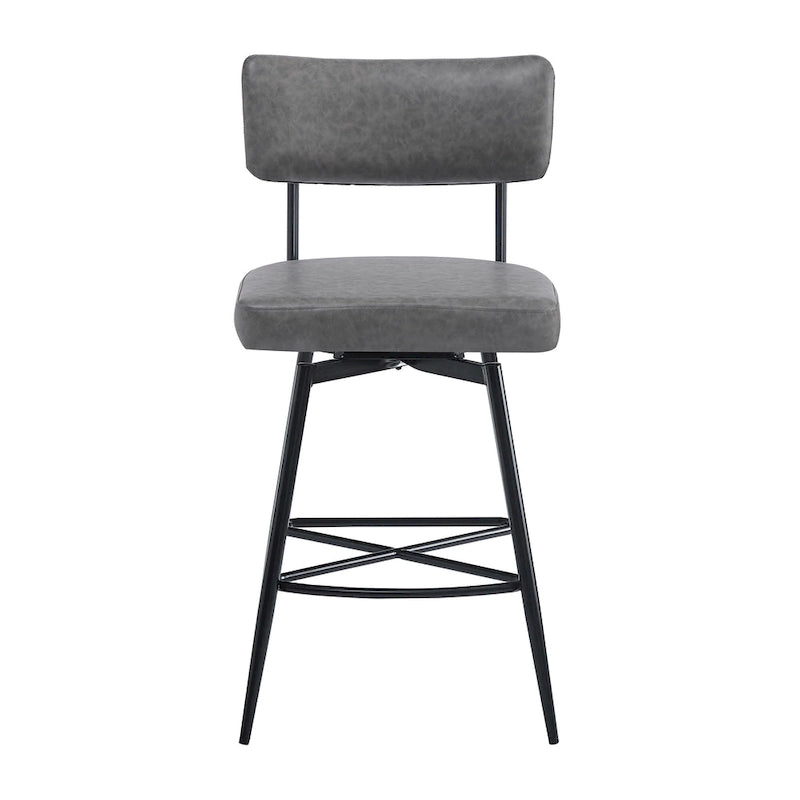 Roomfitters 26 taburetes de mostrador retro giratorios, juego de 2 sillas de bar de cuero PU con asiento acolchado y estructura de hierro