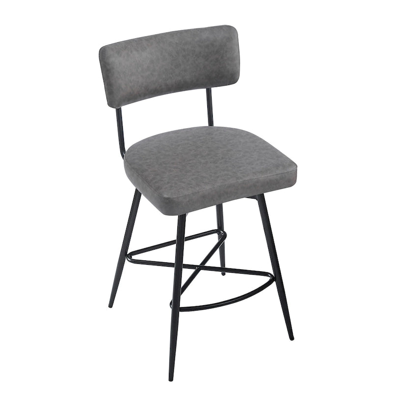 Roomfitters 26 taburetes de mostrador retro giratorios, juego de 2 sillas de bar de cuero PU con asiento acolchado y estructura de hierro