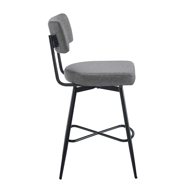 Roomfitters 26 taburetes de mostrador retro giratorios, juego de 2 sillas de bar de cuero PU con asiento acolchado y estructura de hierro