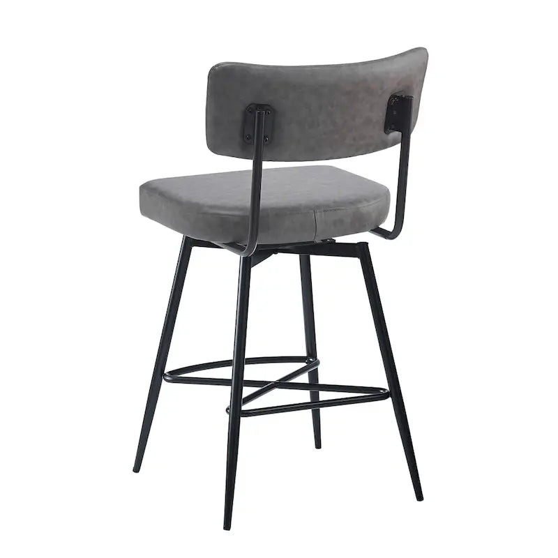 Roomfitters 26 taburetes de mostrador retro giratorios, juego de 2 sillas de bar de cuero PU con asiento acolchado y estructura de hierro