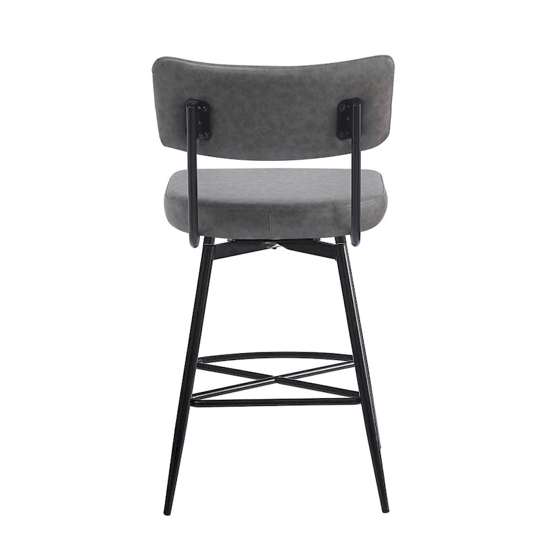 Roomfitters 26 taburetes de mostrador retro giratorios, juego de 2 sillas de bar de cuero PU con asiento acolchado y estructura de hierro