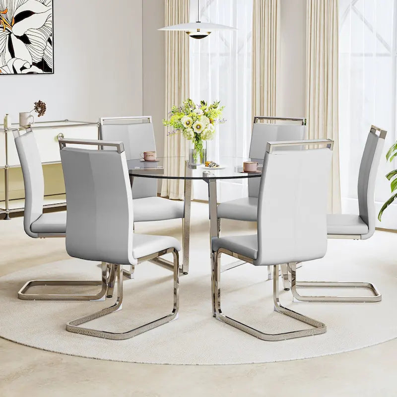 Mesa de comedor de cristal templado negro/transparente/dorado – Cuadrada, 4 plazas