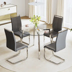 Mesa de comedor de cristal templado negro/transparente/dorado – Cuadrada, 4 plazas