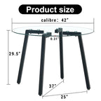 Mesa de comedor de cristal templado negro/transparente/dorado – Cuadrada, 4 plazas