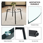 Mesa de comedor de cristal templado negro/transparente/dorado – Cuadrada, 4 plazas