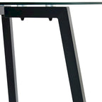 Mesa de comedor de cristal templado negro/transparente/dorado – Cuadrada, 4 plazas