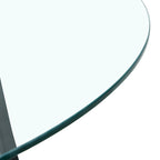 Mesa de comedor de cristal templado negro/transparente/dorado – Cuadrada, 4 plazas