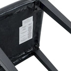 Silla de Comedor Negra sin Brazos, Juego de 4, Asiento de Cuero PU, Patas Metálicas