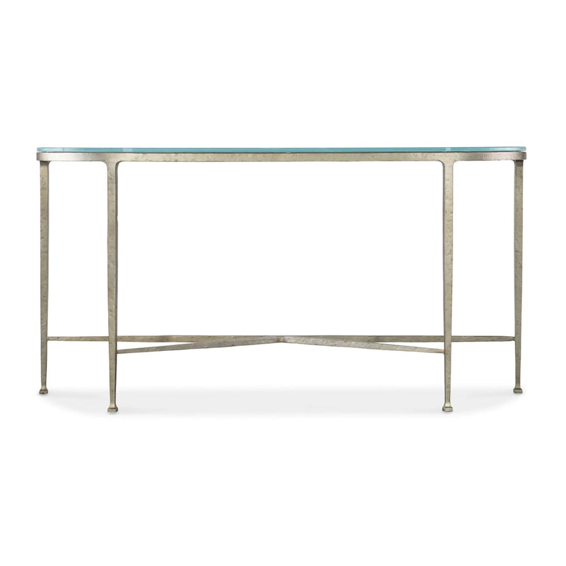 Hooker Furniture M14-80151-95 Cora Mesa Sofá con Tapa de Cristal y Hierro de 58 Pulgadas de Ancho