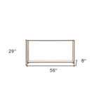 Mesa consola de espejo y cristal con marco de metal y estante - 56 L x 8 An x 29 Al