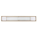 Mesa consola de espejo y cristal con marco de metal y estante - 56 L x 8 An x 29 Al