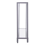 Mesa consola de espejo y cristal con marco de metal y estante - 56 L x 8 An x 29 Al