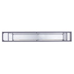 Mesa consola de espejo y cristal con marco de metal y estante - 56 L x 8 An x 29 Al