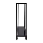 Mesa consola de espejo y cristal con marco de metal y estante - 56 L x 8 An x 29 Al