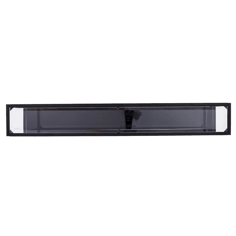 Mesa consola de espejo y cristal con marco de metal y estante - 56 L x 8 An x 29 Al