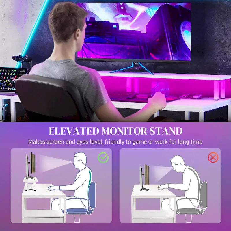 Escritorio esquinero en forma de L, escritorio giratorio 360 grados para oficina en casa con estantes de almacenamiento, estación de trabajo con mesa de escritura