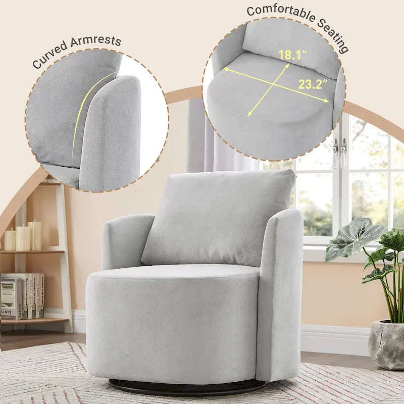 Sillón giratorio Chenilla 360 con diseño ergonómico curvo y capacidad de peso de 200 kg