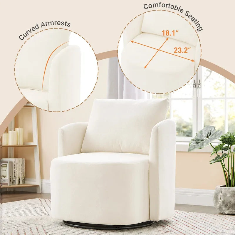 Sillón giratorio Chenilla 360 con diseño ergonómico curvo y capacidad de peso de 200 kg