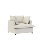 Juego de sofá seccional modular de chenilla beige/gris – 3 plazas + 2 sillones, capacidad para 5 personas