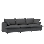 Juego de sofá seccional modular de chenilla beige/gris – 3 plazas + 2 sillones, capacidad para 5 personas