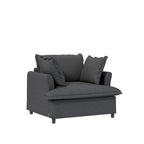 Juego de sofá seccional modular de chenilla beige/gris – 3 plazas + 2 sillones, capacidad para 5 personas