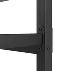 Cama Queen de plataforma de metal negro con cabecero
