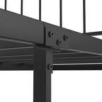 Estructura de cama de plataforma de metal negro con cabecero y piecero, Queen, capacidad para 2–3 personas