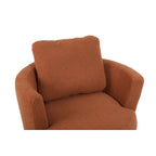 Sillón Giratorio Tapizado Moderno Marrón de 29.6" con Base de Acero Inoxidable Dorado