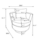 Sillón Giratorio Tapizado Moderno Marrón de 29.6" con Base de Acero Inoxidable Dorado