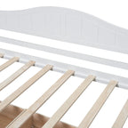 Base de cama de día con dosel, de madera de pino, tamaño individual y con 2 cajones de almacenamiento