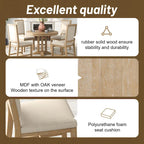 Juego de comedor de madera de 5 piezas con mesa redonda extensible y 4 sillas