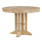 Juego de comedor de madera de 5 piezas con mesa redonda extensible y 4 sillas