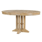 Juego de comedor de madera de 5 piezas con mesa redonda extensible y 4 sillas