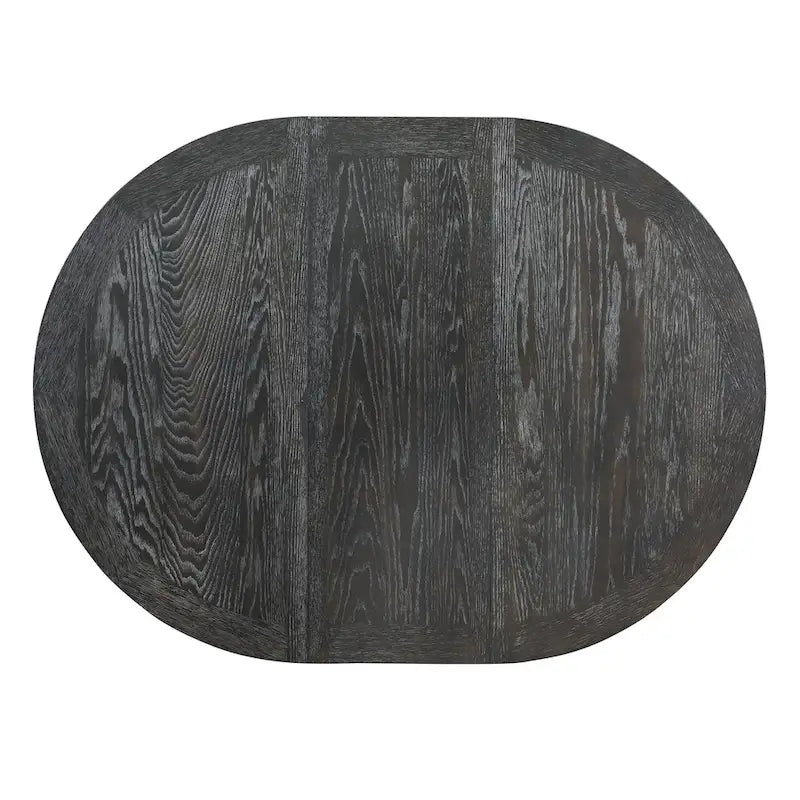 Juego de comedor de madera de 5 piezas con mesa redonda extensible y 4 sillas
