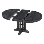 Juego de comedor de madera de 5 piezas con mesa redonda extensible y 4 sillas