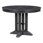 Juego de comedor de madera de 5 piezas con mesa redonda extensible y 4 sillas