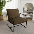 Sillón de Acento con Estructura Metálica y Asiento Colgante – Estilo Cuadrado Abierto, 1 Persona (Marrón / Gris Claro / Azul / Negro / Beige)