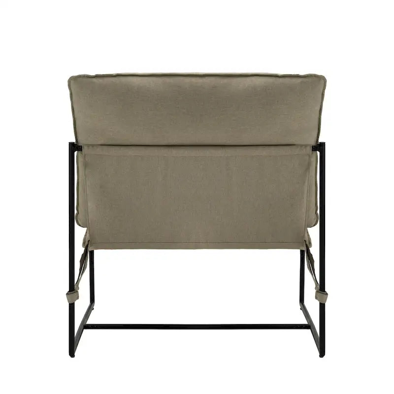 Sillón de Acento con Estructura Metálica y Asiento Colgante – Estilo Cuadrado Abierto, 1 Persona (Marrón / Gris Claro / Azul / Negro / Beige)
