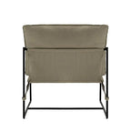 Sillón de Acento con Estructura Metálica y Asiento Colgante – Estilo Cuadrado Abierto, 1 Persona (Marrón / Gris Claro / Azul / Negro / Beige)