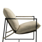 Sillón de Acento con Estructura Metálica y Asiento Colgante – Estilo Cuadrado Abierto, 1 Persona (Marrón / Gris Claro / Azul / Negro / Beige)