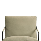Sillón de Acento con Estructura Metálica y Asiento Colgante – Estilo Cuadrado Abierto, 1 Persona (Marrón / Gris Claro / Azul / Negro / Beige)